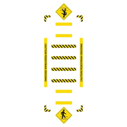 Diagram of layout of all pieces of crosswalk kit.