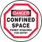 A drawing of a white,red, and black 08513 Danger Confined Space, Permit Required For Entry, Manhole Sign.