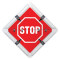 Image of a Stop Go Ident-O-Flip® Informational Flip Sign showing the red stop sign setting.