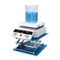 Photograph of Ohaus Next Generation Guardian™ 5000 7" x 7" Hotplate Stirrer, atop lablift (lift and beaker not included).