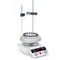 Photograph of an Ohaus Next Generation Guardian™ 5000 Round Top Hotplate Stirrer, with optional small vial unblock and temperature probe attached.