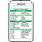 An image of the back  of a 01227  Hazardous Material Dual-Sided Safety Tags, NFPA Diamond.  It has a series of check boxes to identify specific risks associated with route of entry, health hazards, physical hazards, target organs and effects.