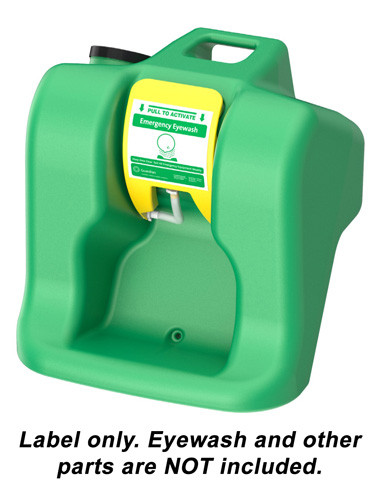 A photograph of a Guardian G1540 AquaGuard Gravity-Flow Portable Eye Wash. AP975-030R is the label ONLY. The eyewash and other parts are NOT included.