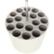 Photograph of an 18 x 15ml, D17mm RB rack for Ohaus 4 x 1000ml ID Swing Rotor.
