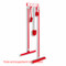 A photograph of a red 06082 PVC 17" 5-hook rack with red tools. Tools are not included with product.