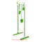 A photograph of a lime green 06082 PVC 17" 5-hook rack with lime green tools. Tools are not included with product.