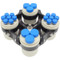 A photograph of cell culture package for Ohaus 4 x 290 mL Swing Rotor.  The swing rotor is shown with two  3 x 50 mL conical tube racks and two 7 x 15 mL conical tube racks.  The tubes and caps that are shown are sold separately. 