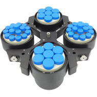 Photograph of cell culture package for Ohaus 4 x 750 mL Swing Rotor.  The swing rotor is shown with two  7 x 50 mL conical tube racks and two 17 x 15 mL conical tube racks.  The tubes and caps that are shown are sold separately. 