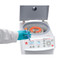 A photograph of an Ohaus Frontier™ FC5706P Multi-Function Centrifuge, with angle rotor 30130877 installed and loaded with 15 mL FA tubes.