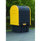 A photograph of an IBC Outdoor Shed with rolltop door closed.