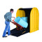 Photograph of a 2-Drum DrumShed being loaded with drums (not included) using optional ramp.
