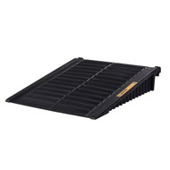 Photograph of a black ramp for Justrite EcoPolyBlend DrumShed.