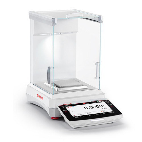 Photograph of Ohaus Explorer Plus® Analytical NTEP Balance, right facing.