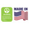 Drawing showing the made in America and UL verified status of product.