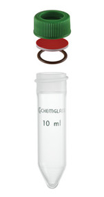 A photograph of a mw-54 conical reaction vial, thin-wall, minum-ware®.
