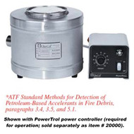 Paint can mantle shown next to a PowrTrol power controller which is sold separately.  Mantle specified by ATF Standard Methods for Detection of Petroleum-Based Accelerants in Fire Debris, paragraphs 3.4, 3.5, and 5.1.