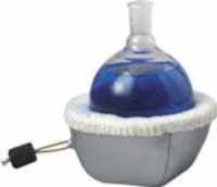 A photograph of a 20310 series 0 hemispherical fabric heating mantle with a silicone-impregnated glass fabric exterior.
