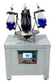 A photograph of a 21225 glas-col 3d floor shaker base w/ optional separatory funnel holders.