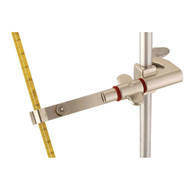 Photograph of a Thermometer Swivel Clamp holding a thermometer (not included.)