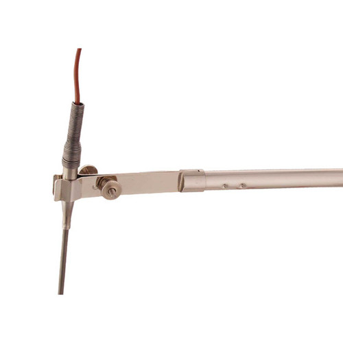 Photograph of Thermometer and Thermocouple Extension Clamp holding a thermocouple (not included).