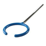 Photograph of a long arm PVC-coated open ring clamp.