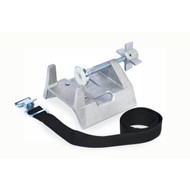 Photograph of Model 711 bench gas cylinder clamp with plain black strap.