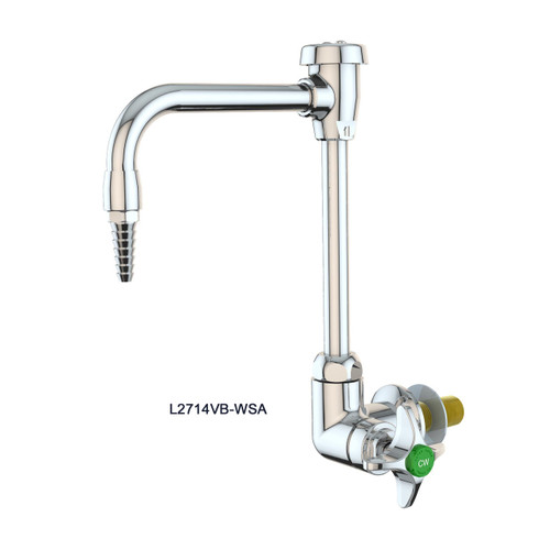 A photograph of an L2714VB-WSA Single Laboratory Faucet with the mounting shank.