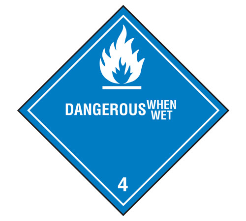shio shioタグ Class 4 Dangerous When Wet DOT Shipping Labels, 500/roll