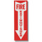 Picture of a Self-adhesive fire extinguisher sign w/ arrow, short, 4"w x 12"h.