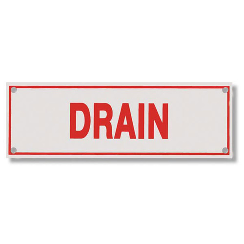 Photograph of the Drain Aluminum Sprinkler Identification Sign.