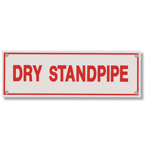 Photograph of the Dry Standpipe Aluminum Sprinkler Identification Sign