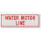 Photograph of the Water Motor Line Aluminum Sprinkler Identification Sign.