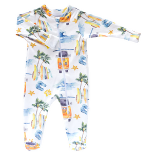 Organic Zip Footie - beach collection