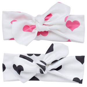 Organic Knotted Headwrap - hearts (2 colors)