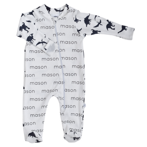Personalized Zip Footie - dinosaurs