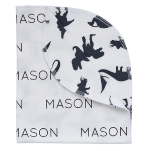 Personalized Double-Sided Organic Blanket - dinosaurs