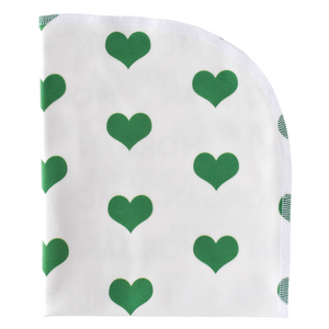 Organic Blanket - hearts - St. Patrick's Day