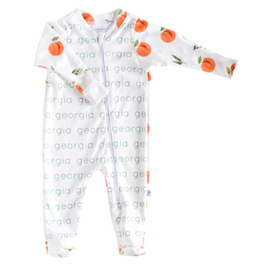 Personalized Zip Footie - peaches