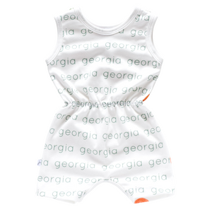 Personalized Cinch Waist Tank Romper - peaches