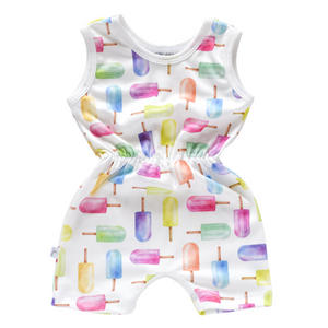 Cinched Waist Tank Romper -  popsicles
