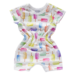Cinched Waist Sleeved Romper -  popsicles