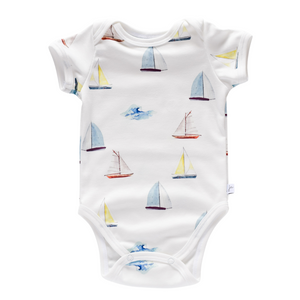 Snapped Bodysuit - sailboats
