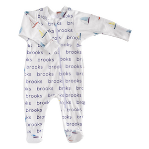 Personalized Zip Footie - sailboats