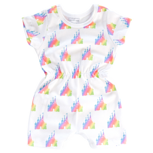 Cinched Waist Sleeved Romper -  castle