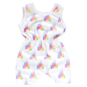 Cinched Waist Tank Romper -  castle