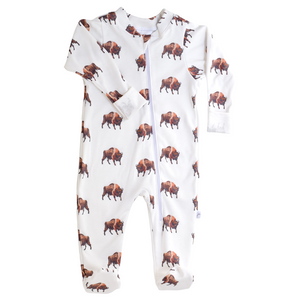 Zip Footie - bison