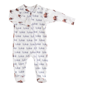 Personalized Zip Footie - bison