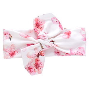Organic Knotted Headwrap - cherry blossoms