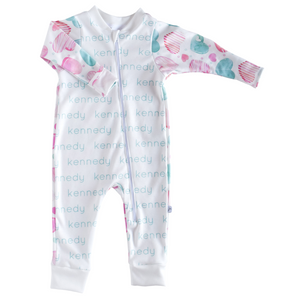 Personalized Cuffed Jumper - pink/seafoam hearts