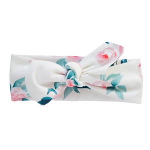Organic Knotted Headwrap - teal bouquet